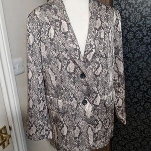 H&M Monochrome Snakeskin Blazer